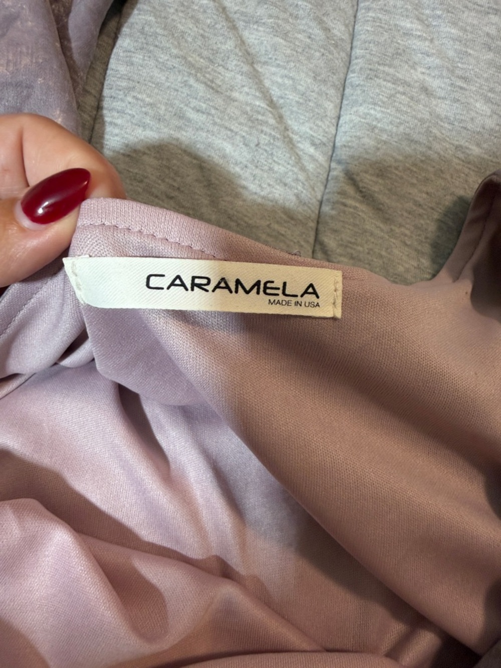 Caramel Shimmery Lilac Mini Dress - Picture 2 of 3